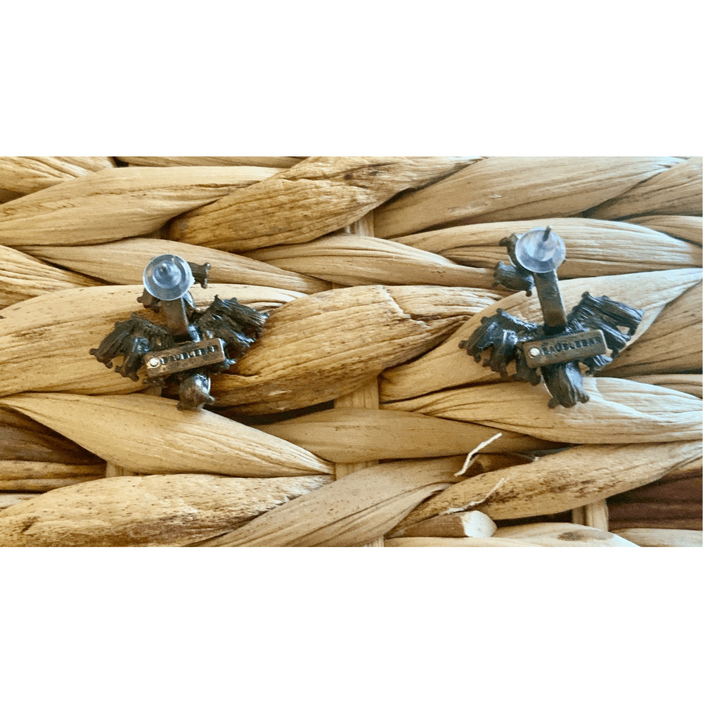 Crystal Fan Stud Earrings - Picture 2 of 8